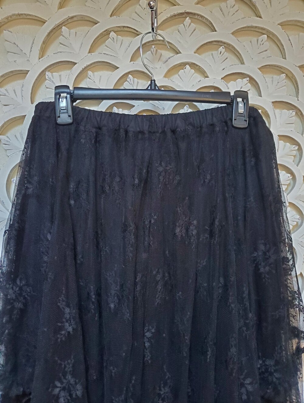 Black Lace Skirt With Mini Liner Stevie Knicks Inspired Witchy Baeverley 1XL NWT - Picture 4 of 10